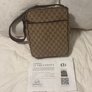 Gucci Tan and Brown Messenger Bag